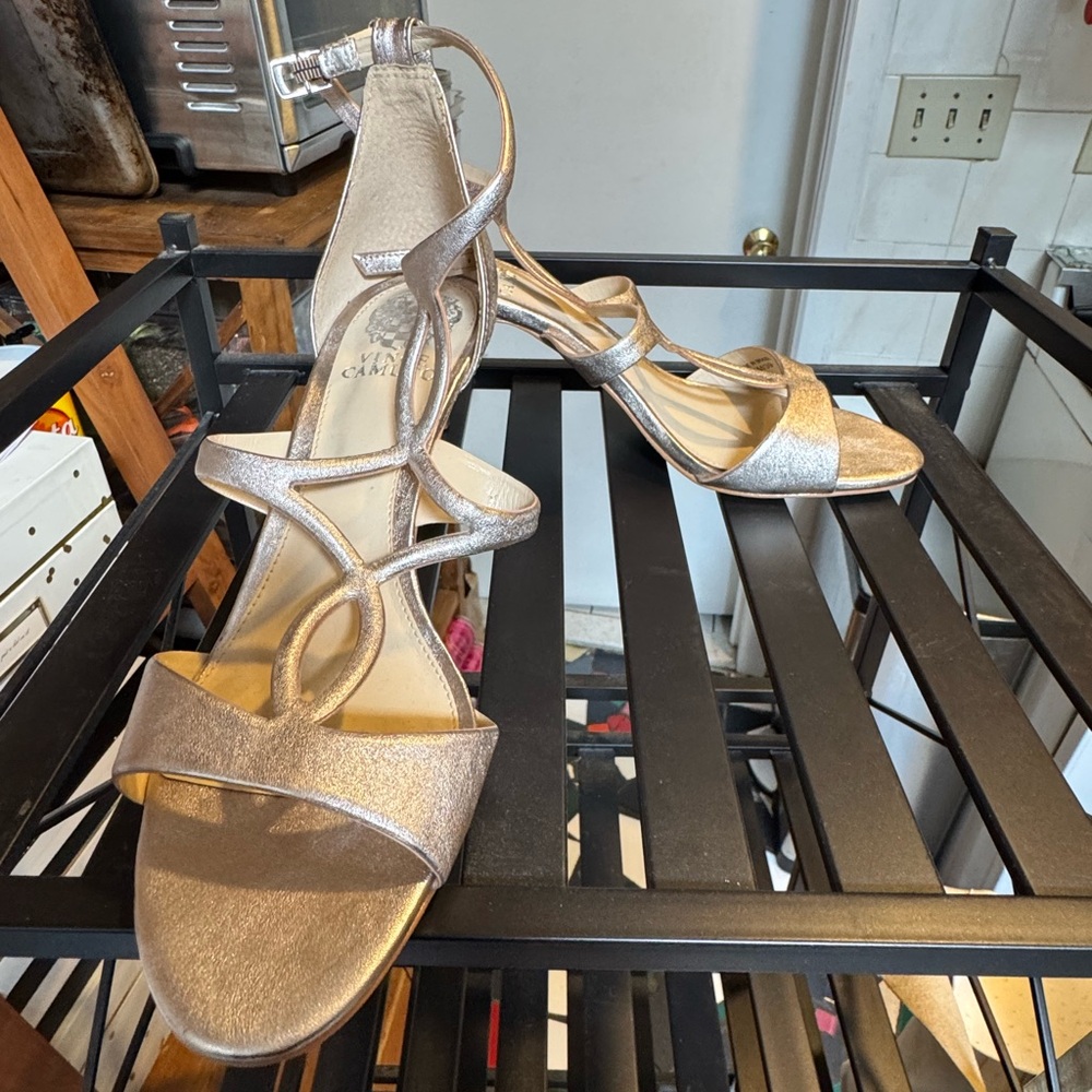 Vince Camuto Gold Strappy Heels